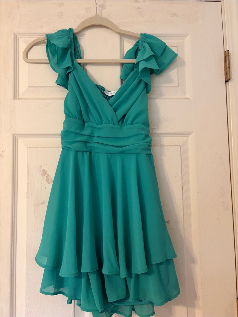 Green Tiered Ruffle Romper